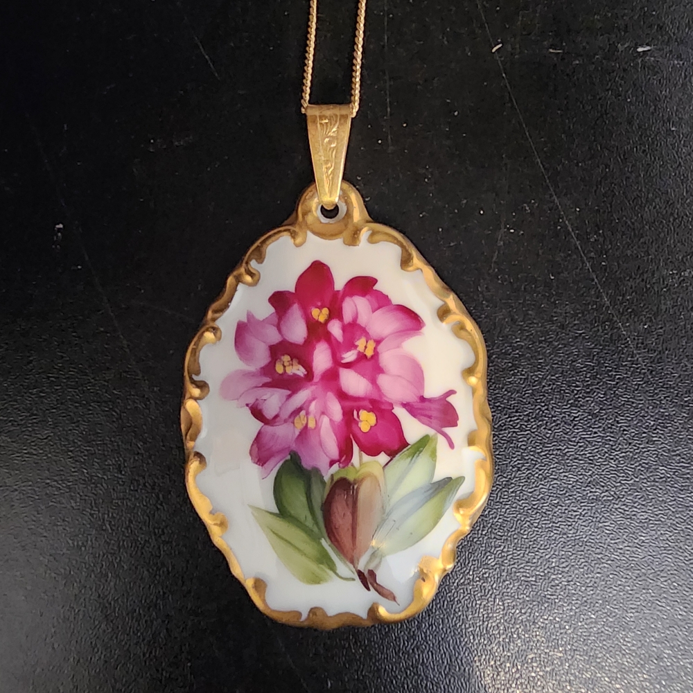 Vintage Rosenthal HP Porcelain Pendant  COLLECTOR PIECEvintage Rosenthal HP Porc